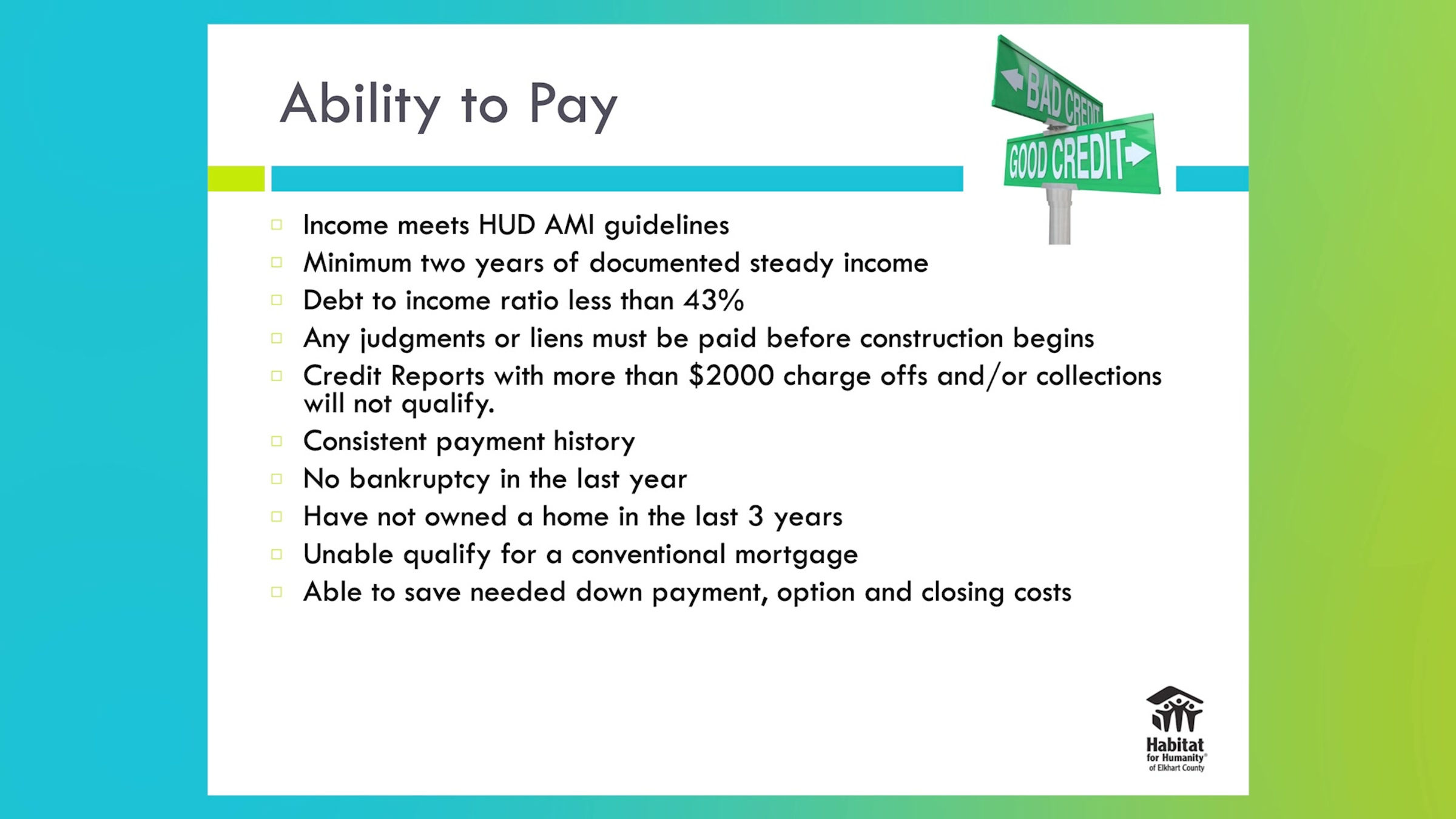 Habitat Homeownership Enrollment